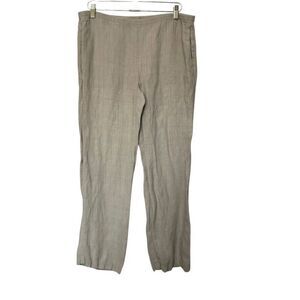 Eileen‎ Fisher Pull On Pants Women S Beige Elastic Waistband Pockets Lightweight